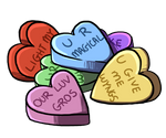 Candy Pun Hearts by Wyngrew