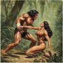 Tarzan Defeated In A Wrestling Match In The Jungle