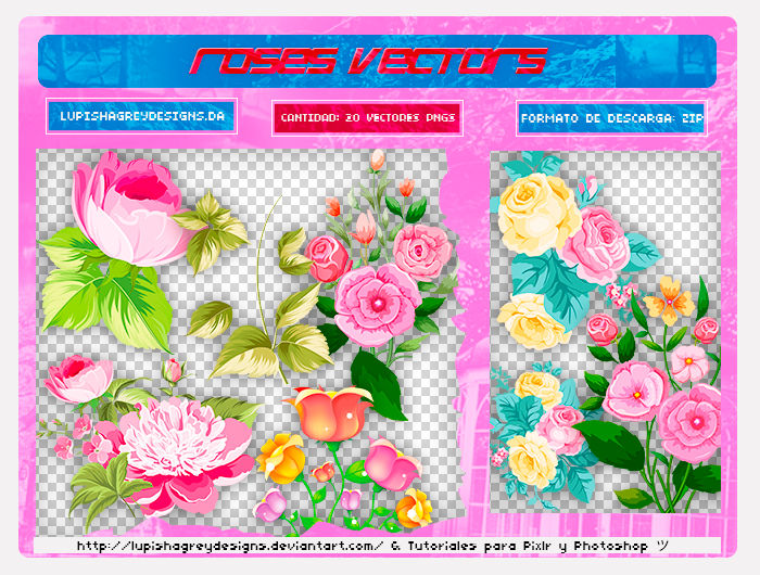 +ROSES VECTORS PNGS by LupishaGreyDesigns on DeviantArt