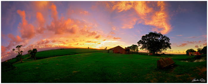 Sunset Barn Panorama