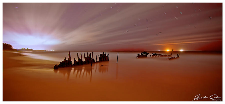 Dickeys Beach Ship Wreck by jaydoncabe