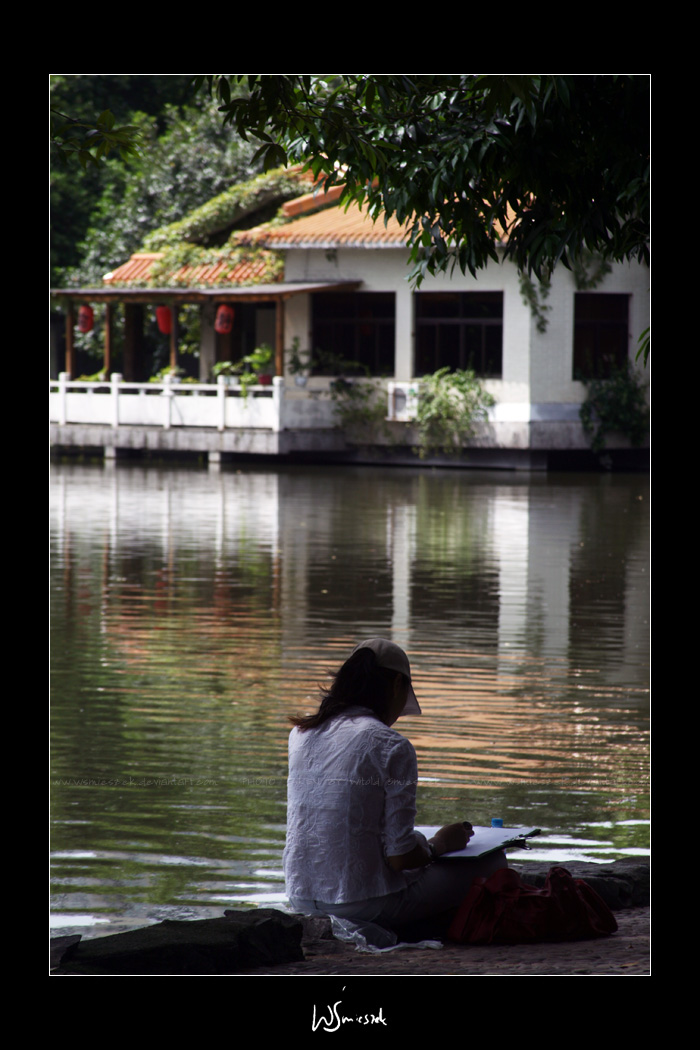 At the riverbank I sat...