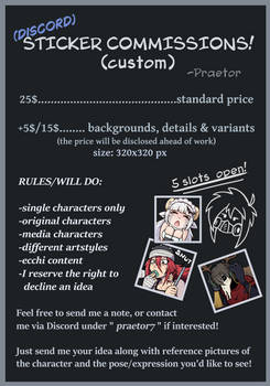 Sticker commission sheet! (OPEN 2/5)