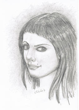 Sketch of girl face.