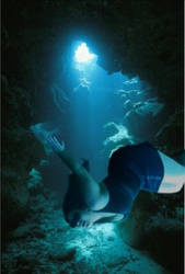 Swimming In An Underwater Cave