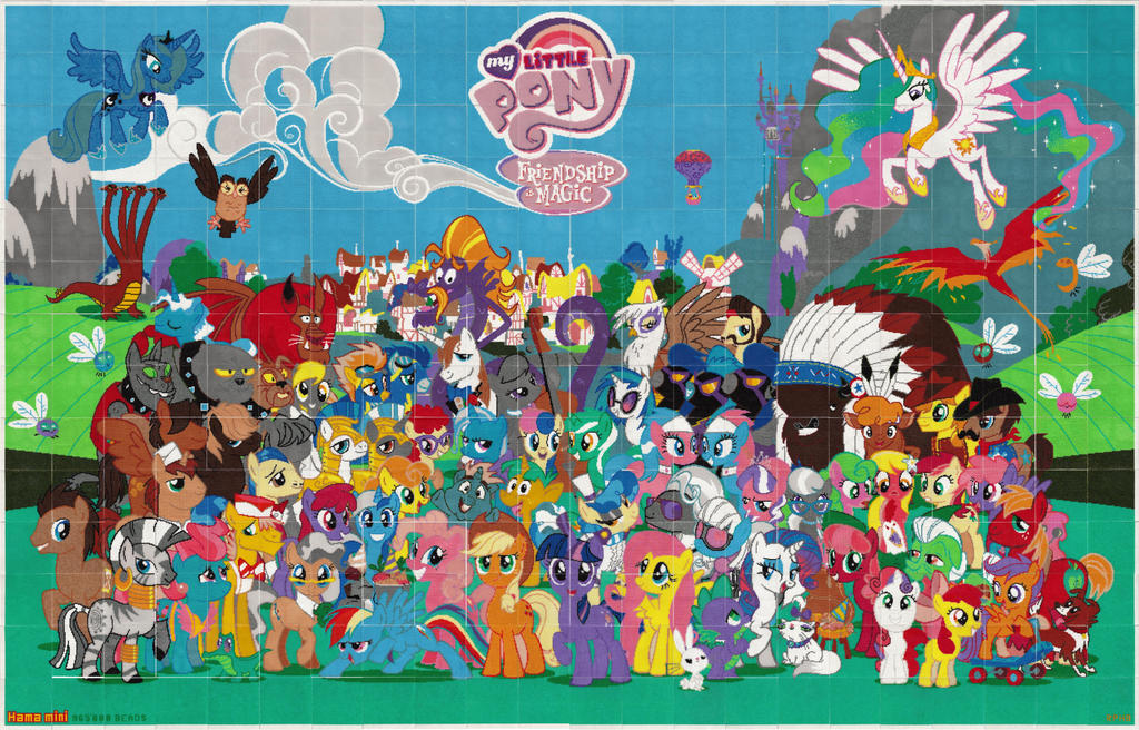 Poster. Fan Mlp Full MLP poster bead Mosaic by rphb on DeviantArt