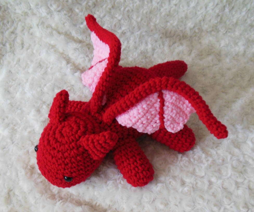 Crochet Red Dragon Amigurumi by StitchedLoveCrochet