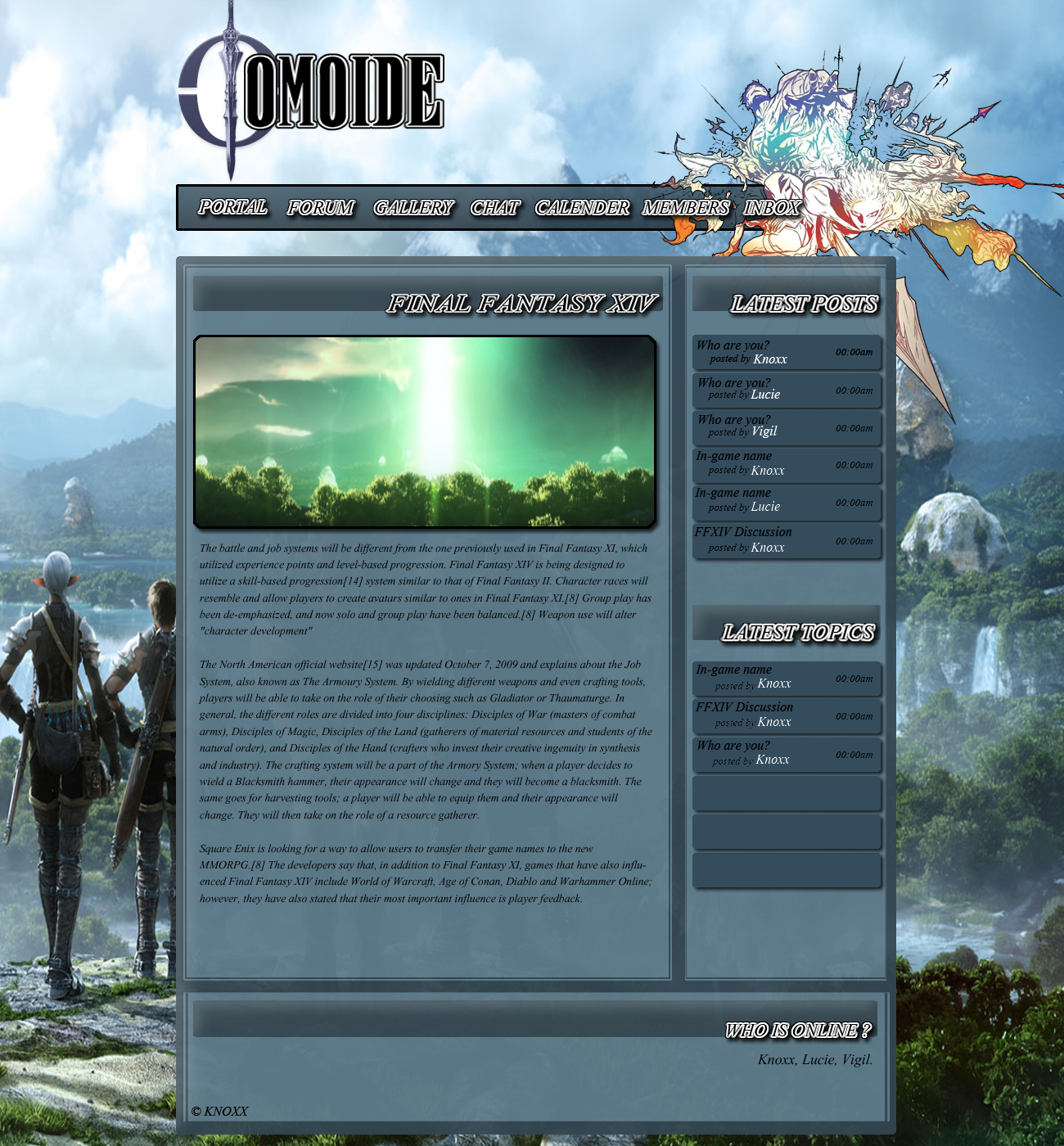 FFXIV Website TemplateUpdate by Knoxx13 on DeviantArt