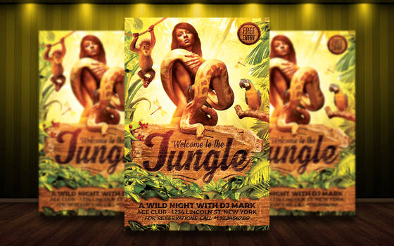 Jungle Party Flyer Template PSD