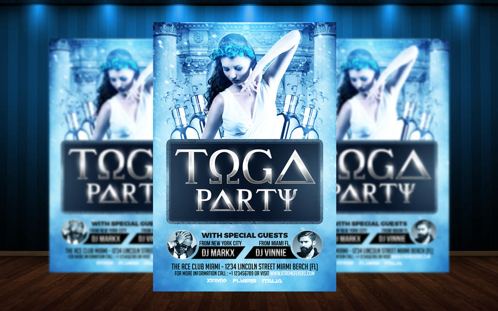 Toga Party Flyer Template by MatteoGianfreda94 on DeviantArt