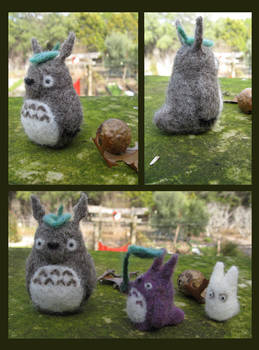 Needle felted Totoros