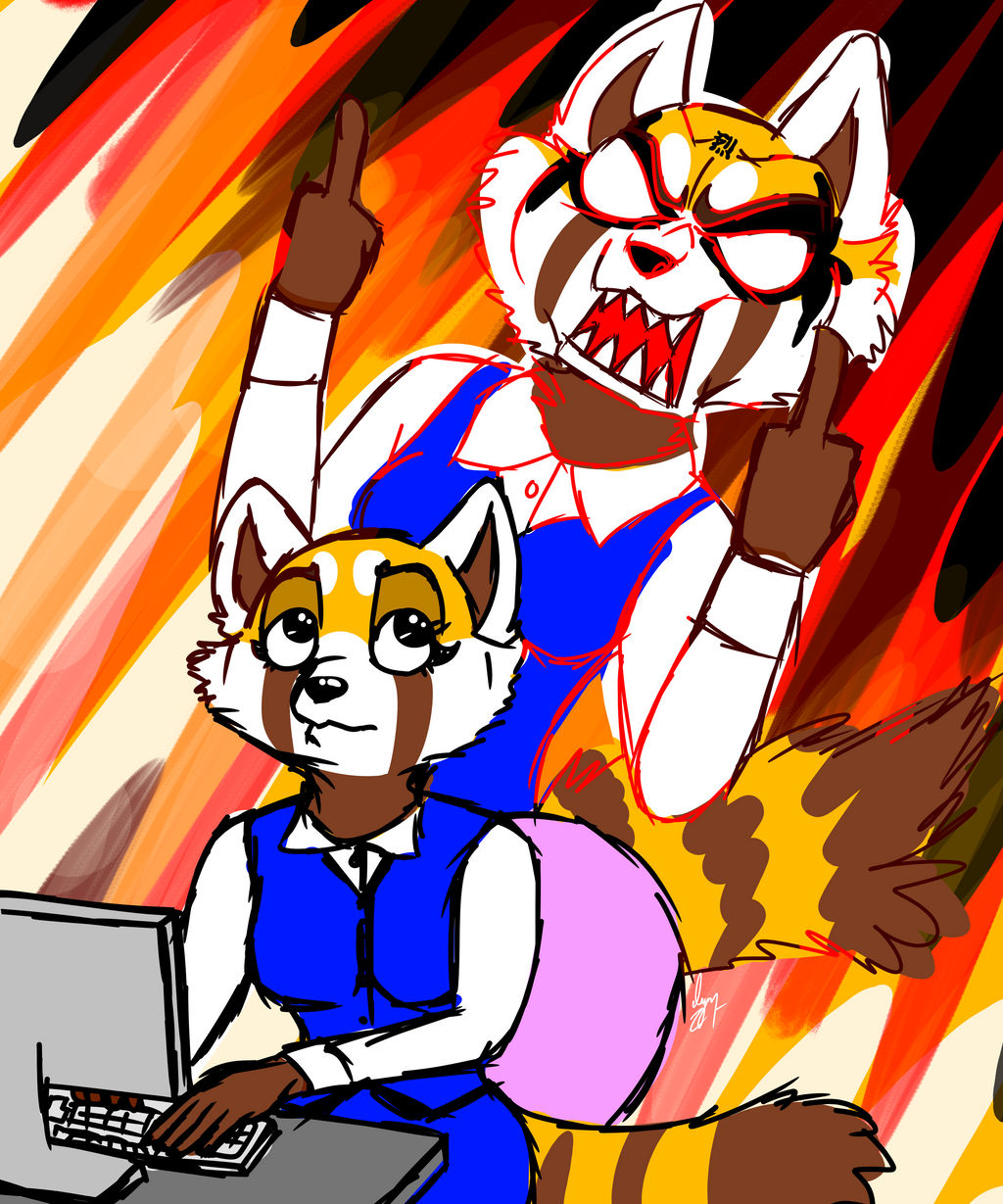 Aggretsuko Crossover Rage Aggretsuko by CyanFire51 on DeviantArt