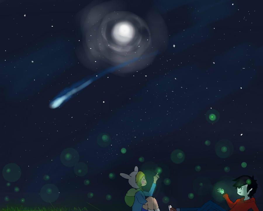 marshall lee and fionna starry fireflies sky