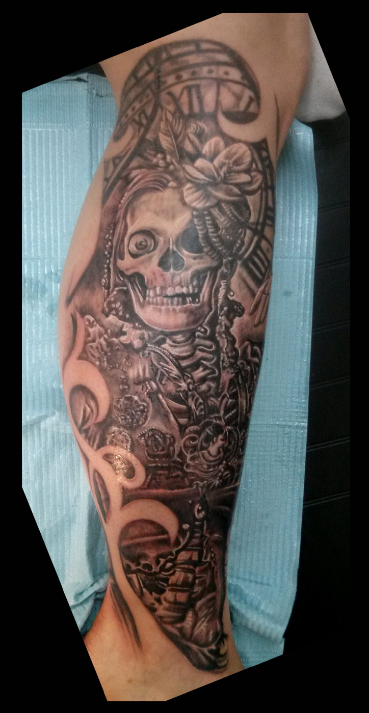 Shelley's Gypsy Skeleton Girl Tattoo