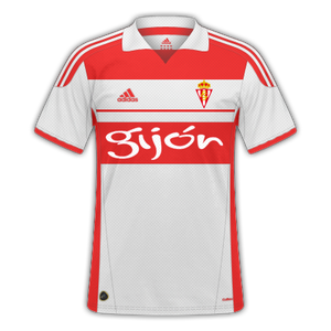 Camiseta Adidas rojiblanca Real Sporting de Gijon