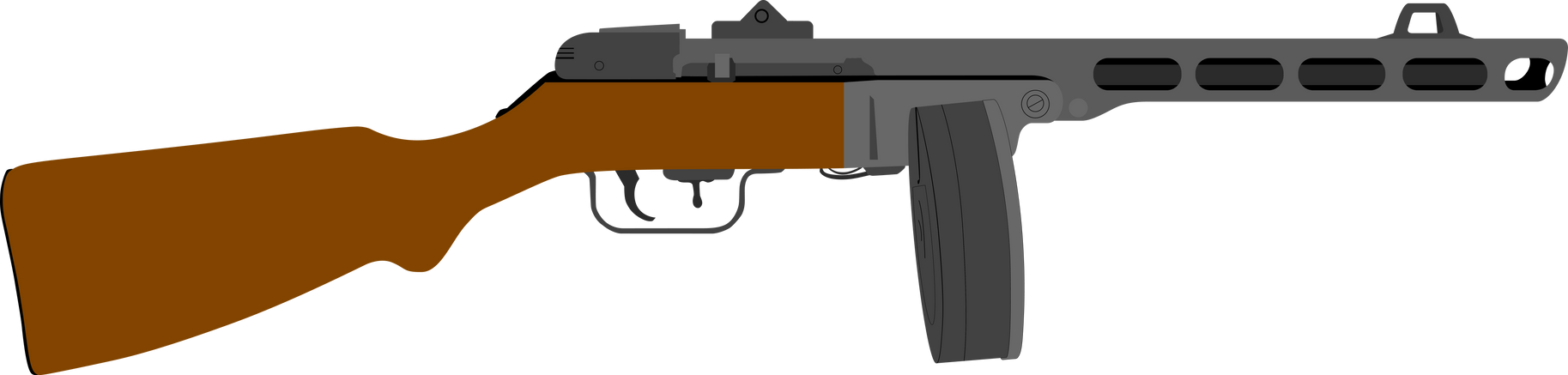 PPSh-41 mod.1942 flip sight 71-rd drum magazine