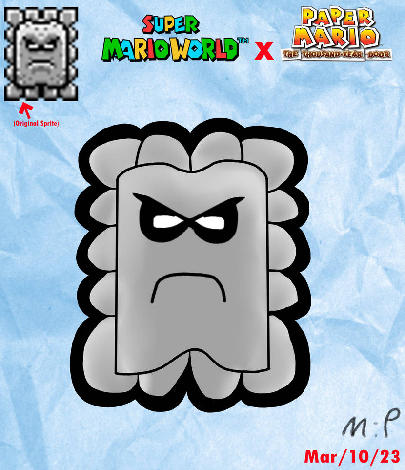 SMW Thwomp in the style of TTYD by Mr-Ultra on DeviantArt