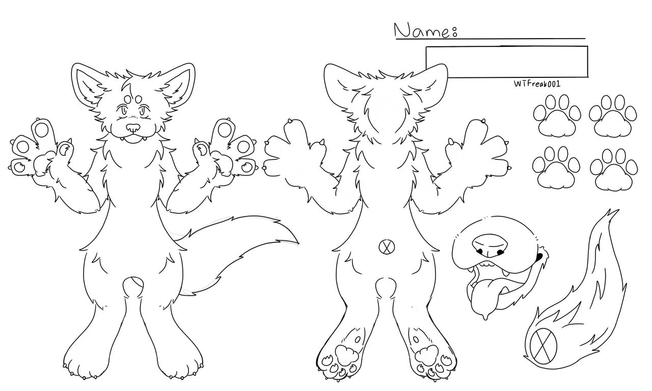 Wolf fursona reference sheet by wtfreak001 on DeviantArt