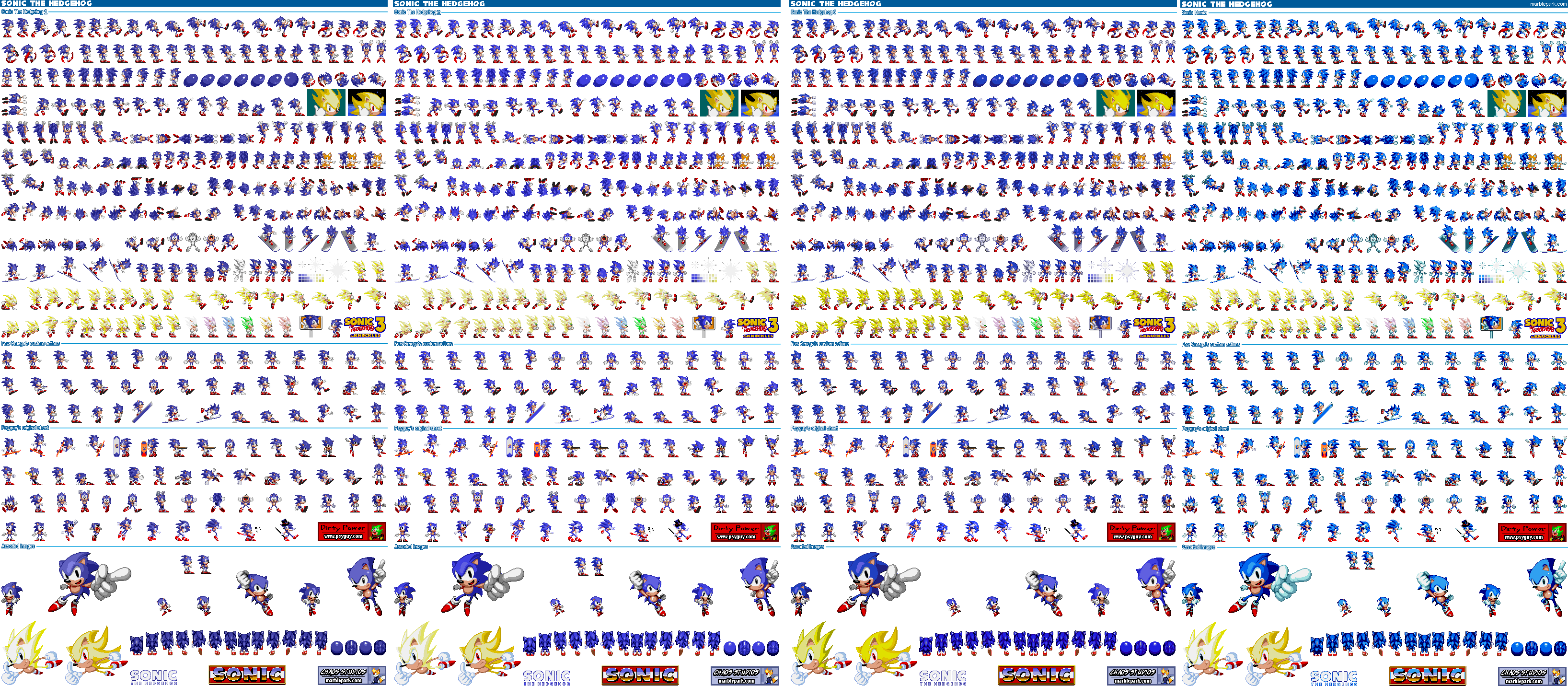 Other Sonic Sprites (Sonic 3 Style/Color Palette) by NickyTeam2 on