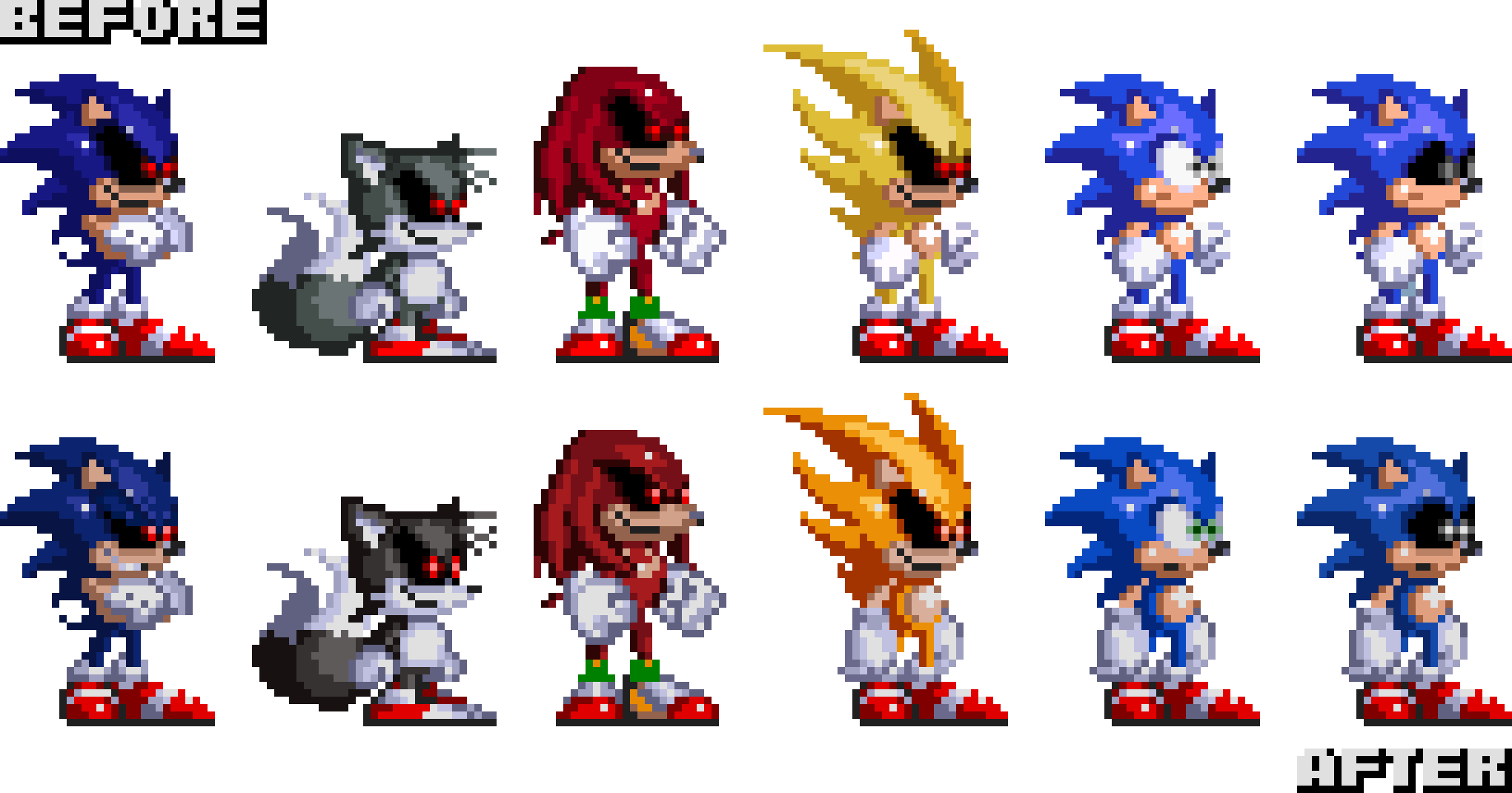 Sonic exe hell s rings sonic sprite pixel art