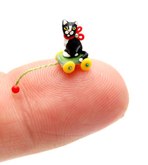 TUXEDO KITTEN CAT PULL TOY