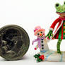 Frog GIRL Holiday Snowman BABY