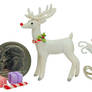 1/4 Scale CHRISTMAS WHITE REINDEER SANTA CLAUS SLE