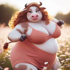 Donna grew plump as she changed into a cowmama