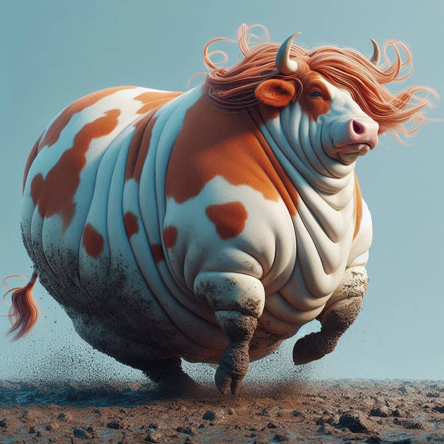 Fatcow Rear View Fat cow running by G3NA1 on DeviantArt