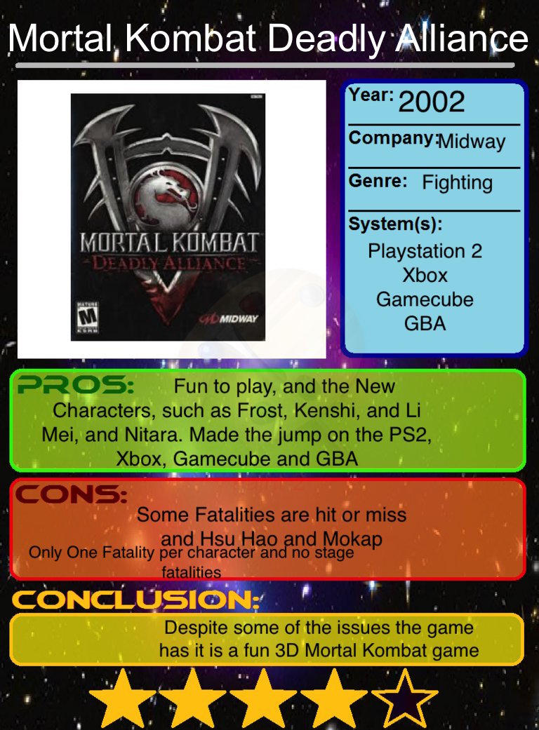 Mortal Kombat Deadly Alliance review by GamerAdamMegaManX on DeviantArt