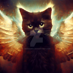 Cat Angel - Black