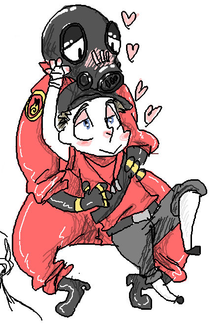 Pyro Vs. Scout scout and pyro by milkuu on DeviantArt