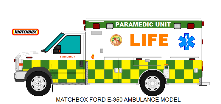 Matchbox ford top e350 ambulance