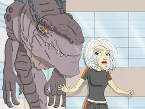 Godzilla vs Ginormica by chris-illustrator Godzilla vs Ginormica by chris-illustrator