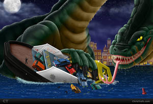 Commission: Loch Ness Monster by chris-illustrator Commission: Loch Ness Monster by chris-illustrator