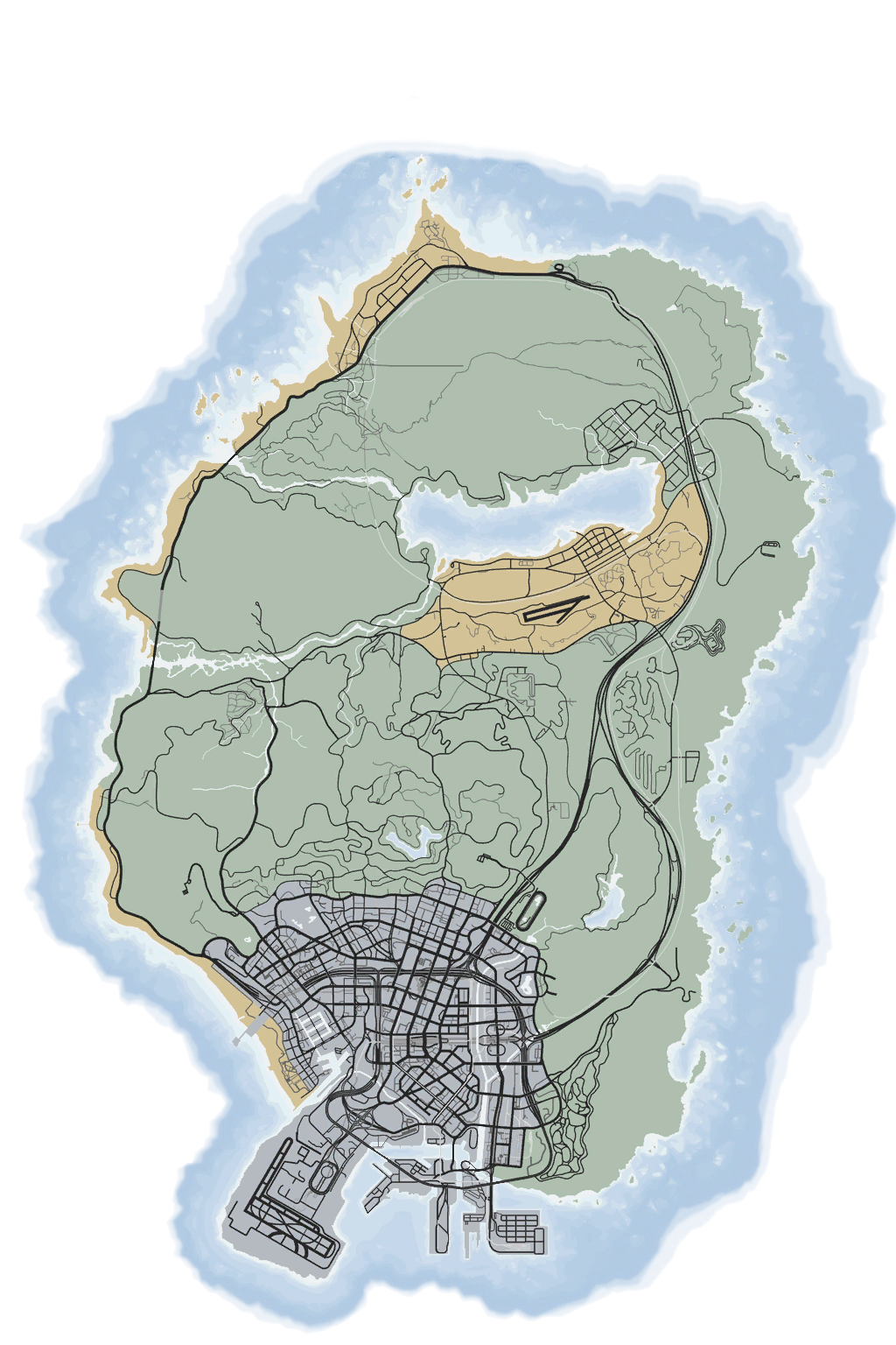 GTA V / GTA 5 - Full Map View - PNG Vector by baldknuckle on DeviantArt