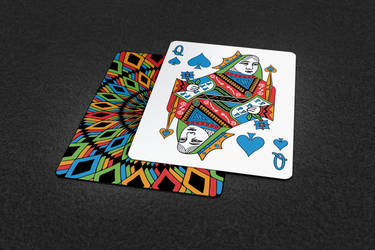 Rainbow Illusions Playing Cards Queen Of Spades