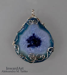 Druzy agate silver pendant InwardArt