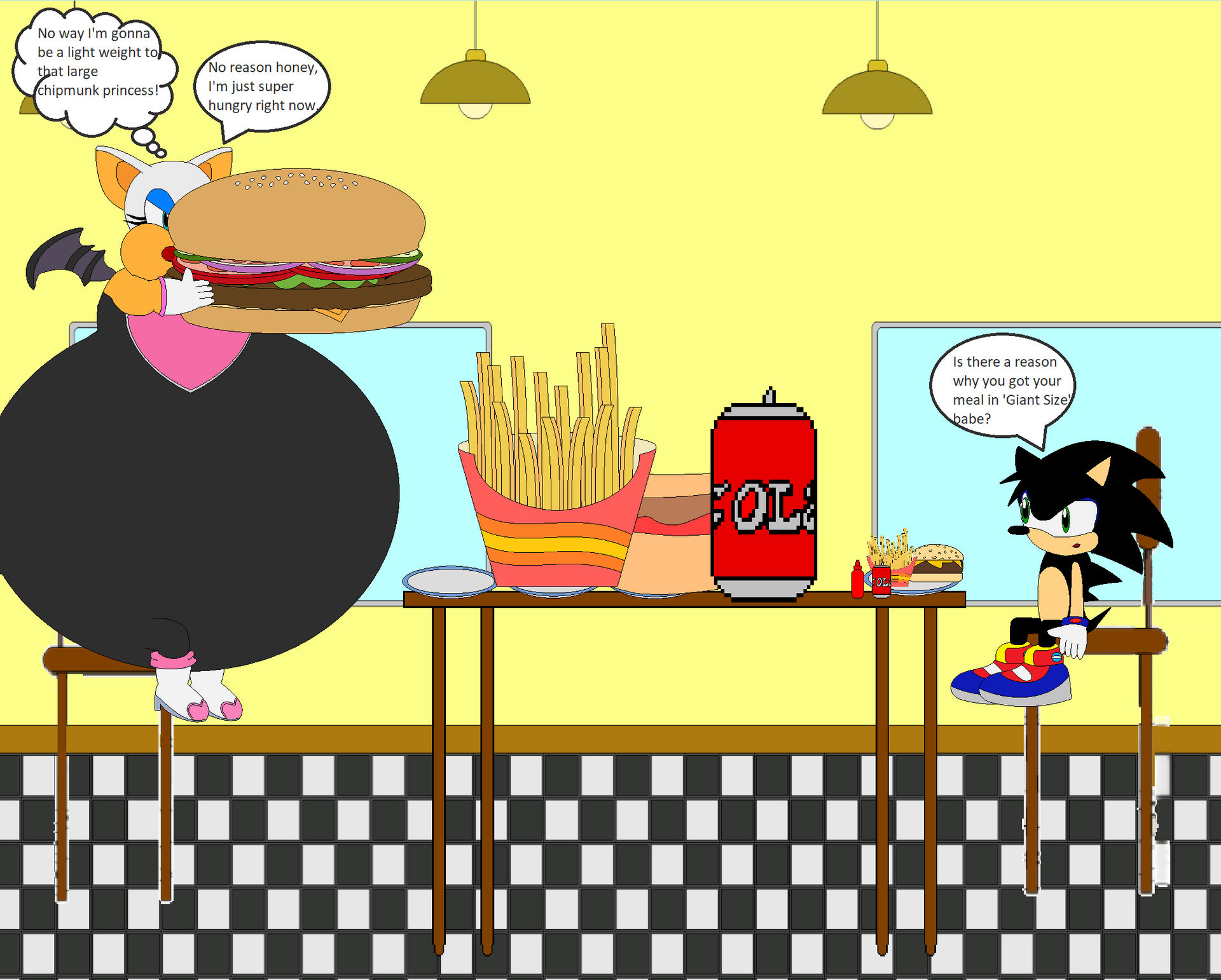 Rouge gets Bigger and Fatter (2 of 5) by AndrewMachina on DeviantArt