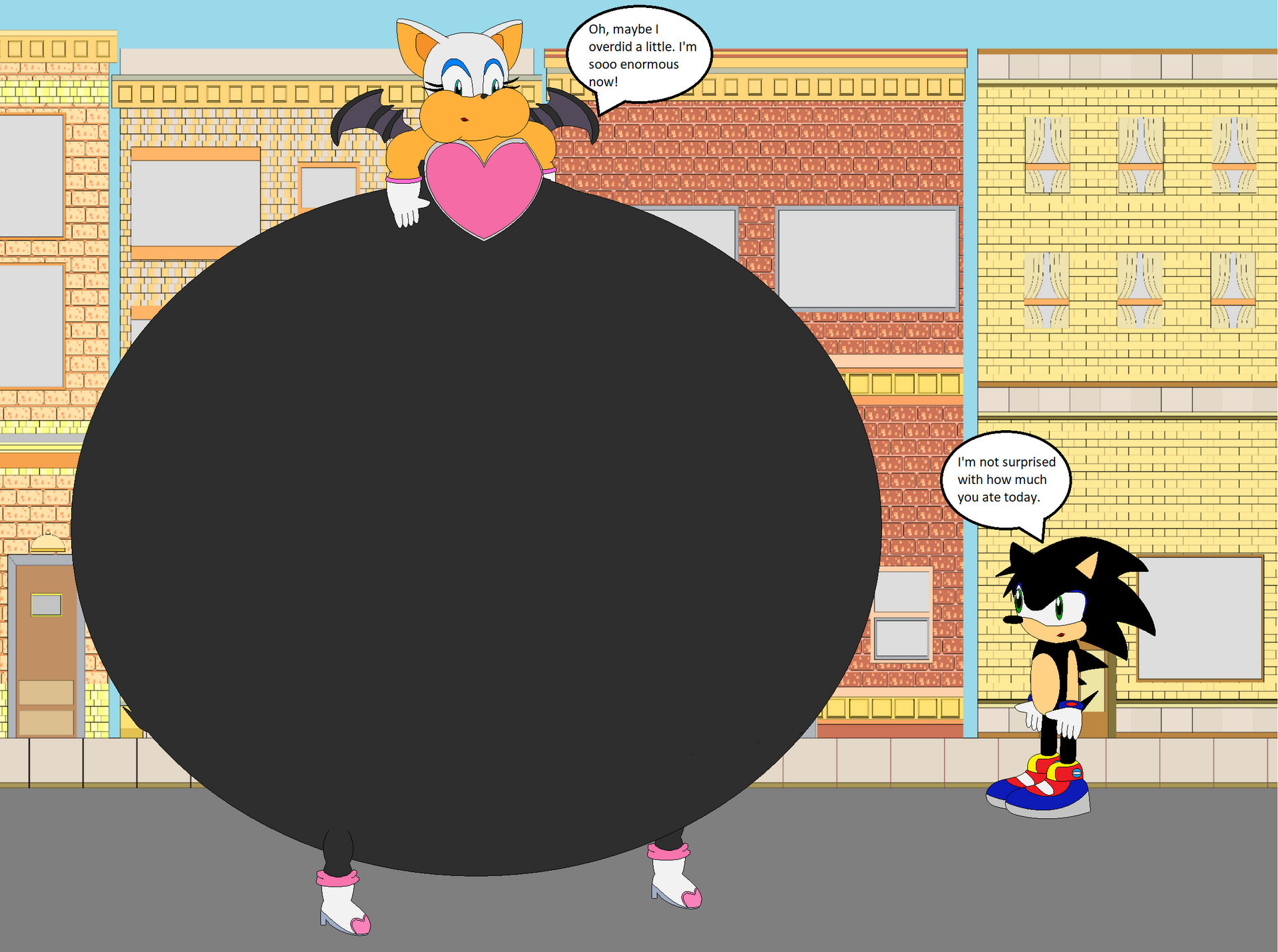 Rouge gets Bigger and Fatter (3 of 5) by AndrewMachina on DeviantArt