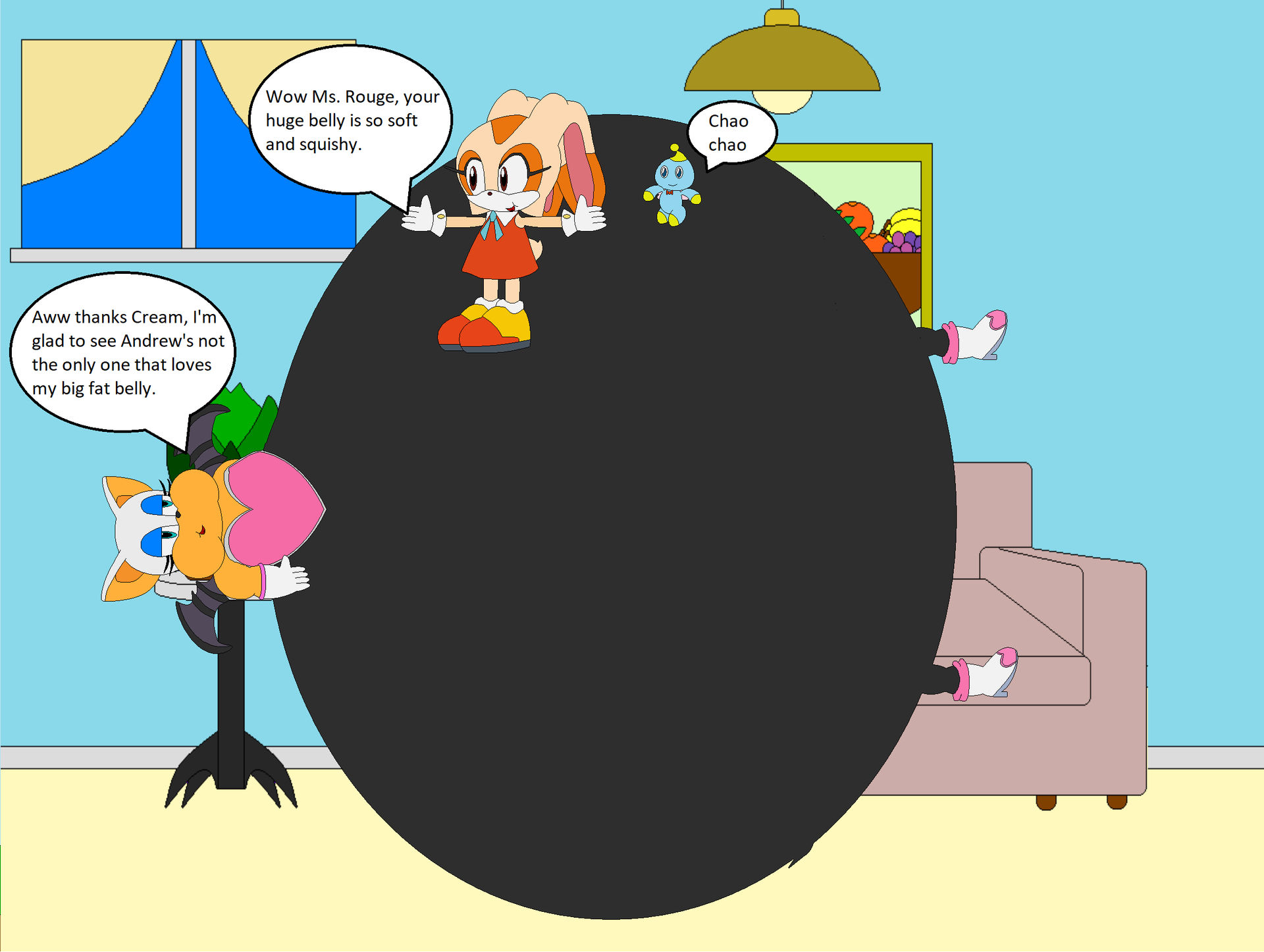 Cream The Rabbit X Rouge Rouge babysits Cream by Andrew3382 on DeviantArt