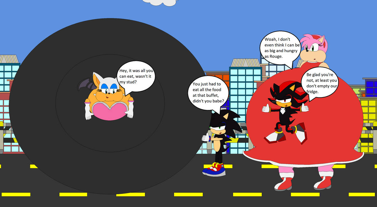 Request: Rouge getting Bigger than Amy by AndrewMachina on DeviantArt
