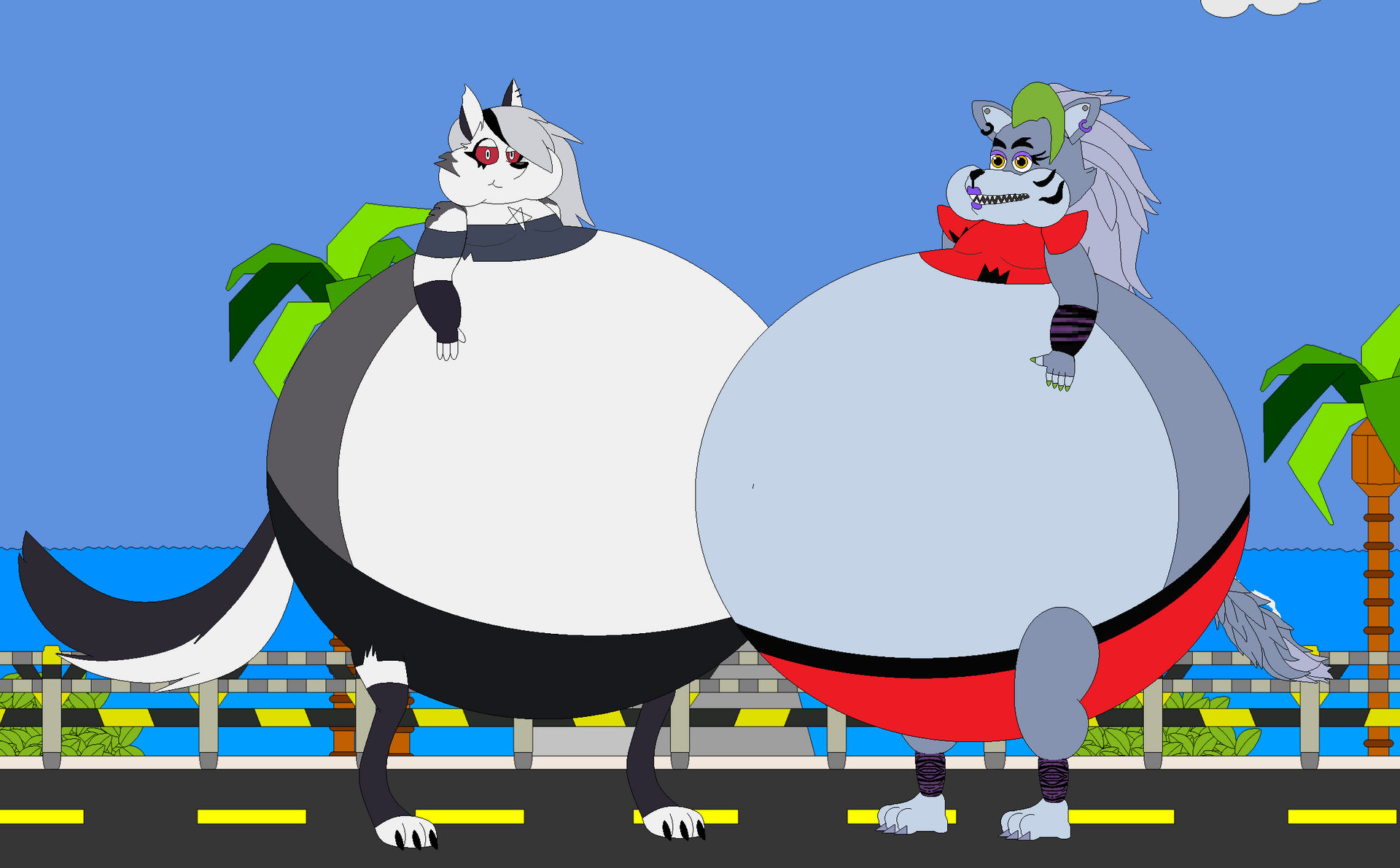 Fat Raxy Art Trade: Two Big Belly Wolfs by AndrewMachina on DeviantArt