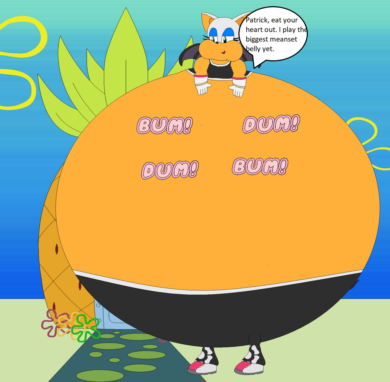 Request: Rouge's Belly Drum by AndrewMachina on DeviantArt