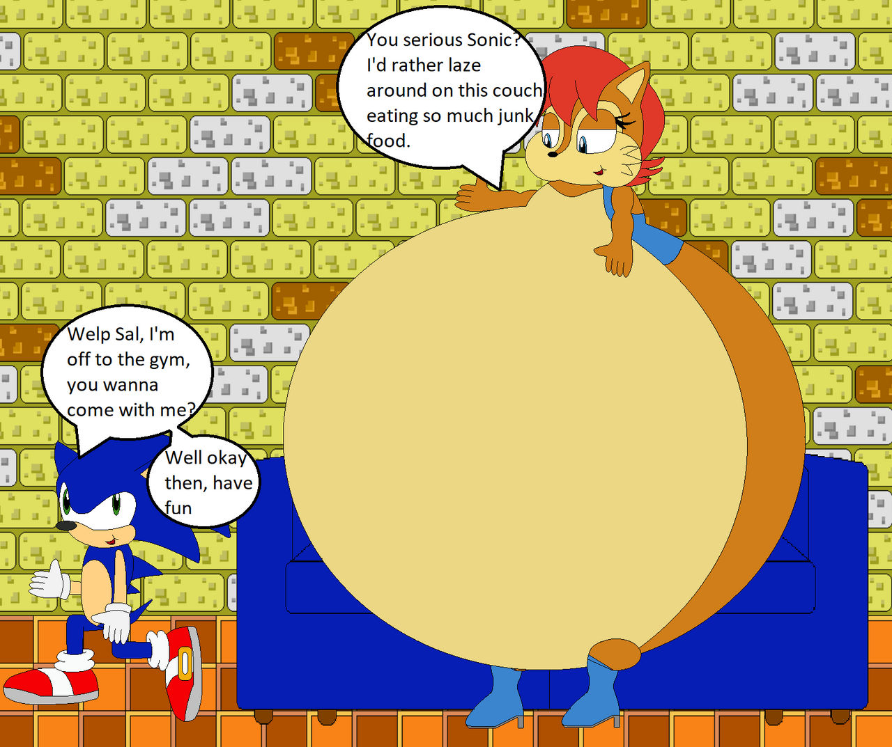 Buff Sonic and Massive Sally (1 of 3) by AndrewMachina on DeviantArt