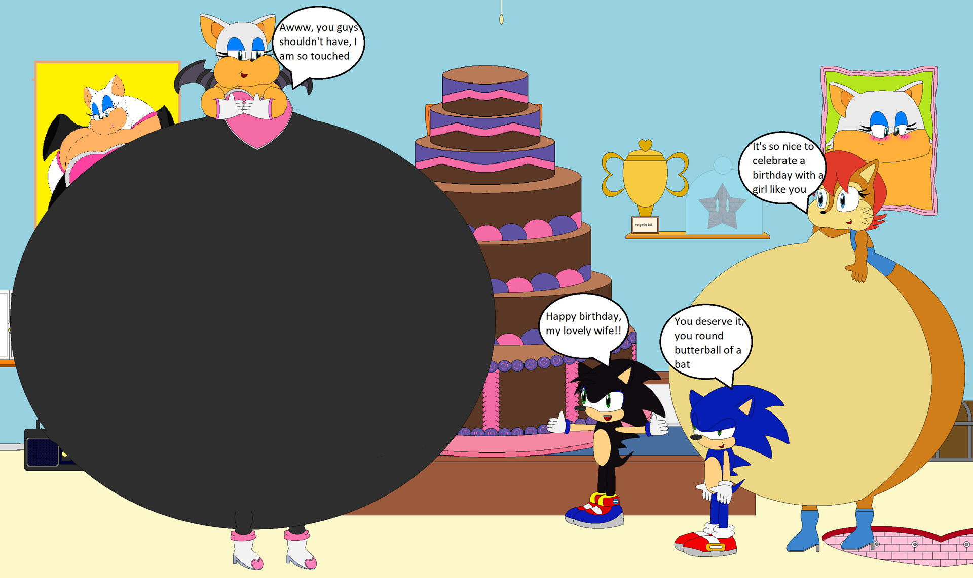 Rouge's Fat Bat Birthday by AndrewMachina on DeviantArt