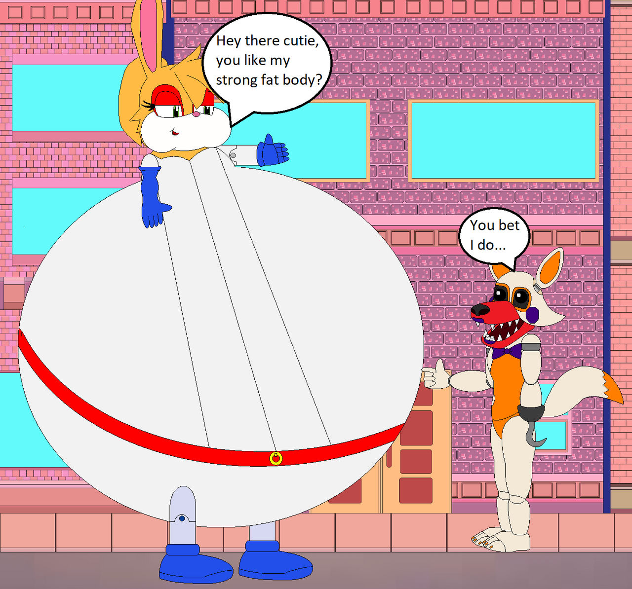 Lolbyte Power Bunnie flustering Lolbit by AndrewMachina on DeviantArt
