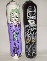 joker and batman spray can