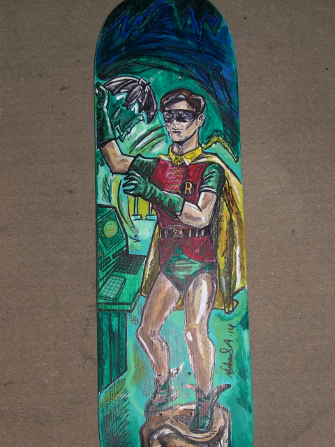 ROBIN coloured 1966 SKATEBOARD DECK 08