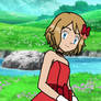 Serena Wearing Her Ball Gown in a Field of Flowers